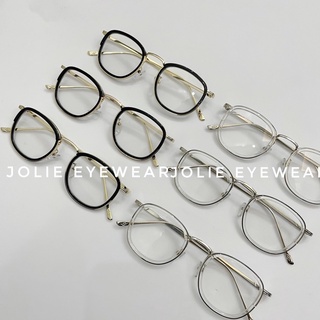 Kính không độ, gọng kính cận retro kim loại viền dày cao cấp thời trang Jolie Eyewear 756 - nhận cắt cận theo yêu cầu