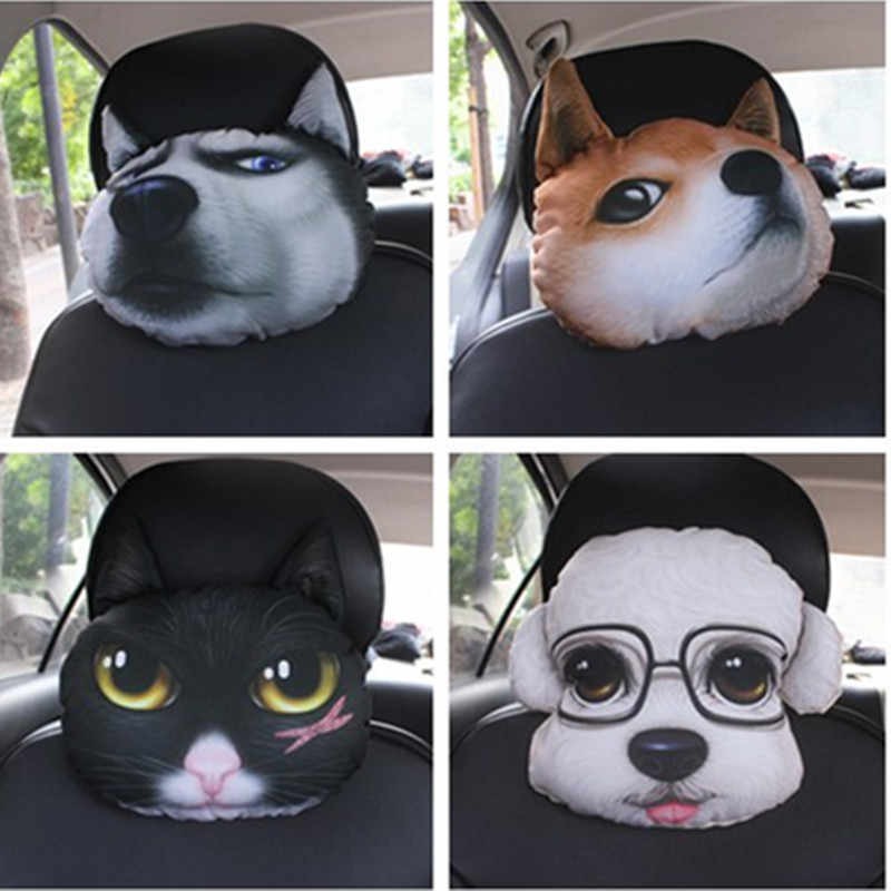 Gối tựa đầu ô tô hình thú 3D chó mèo dễ thương, siêu độc, tạo điểm nổi bật cho xe, nội thất ô tô cao cấp