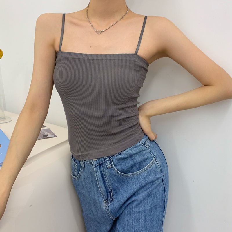 Áo hai dây màu trơn có mút đệm ngực 47271