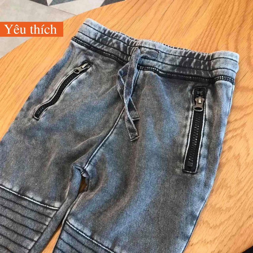 Quần jogger bé trai, quần jean bé trai H&M co giãn mềm mịn size 2-10t
