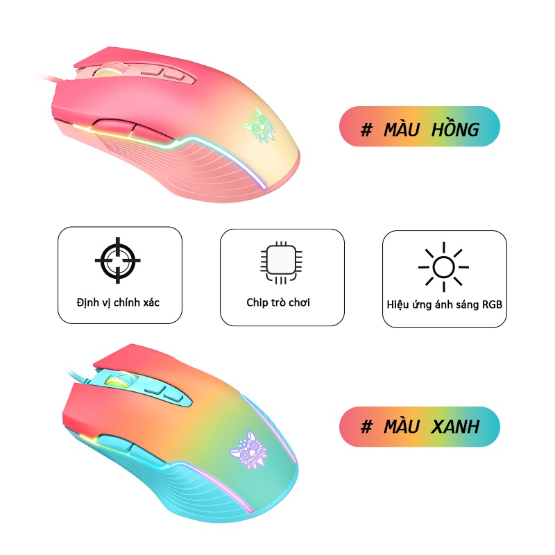 Chuột máy tính có dây gaming ONIKUMA led RGB LUVIBA CO01