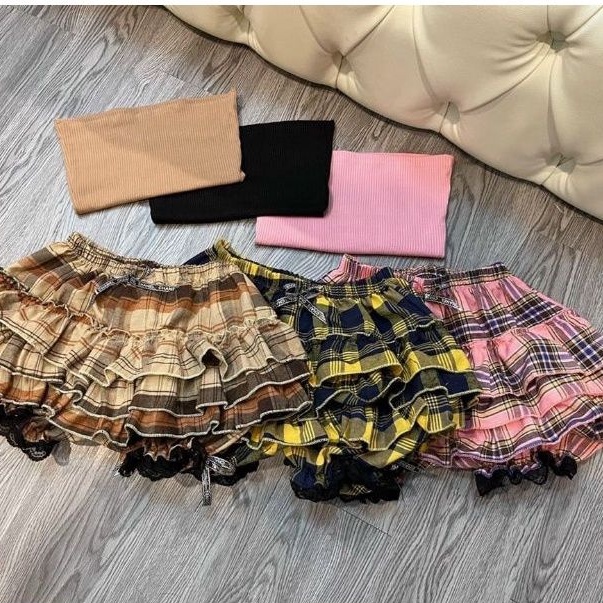 Quần shorts Caro tầng Đính Nơ Siêu Sexy