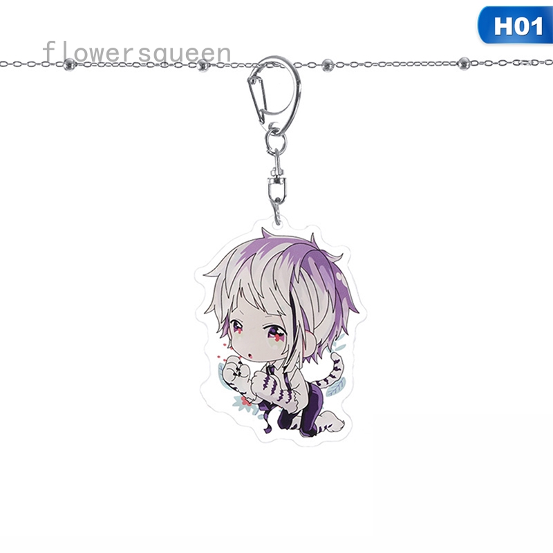 flowersqueen Móc khoác nhựa acrylic in 2 mặt hình nhân vật anime Bungou Stray Dogs độc đáo