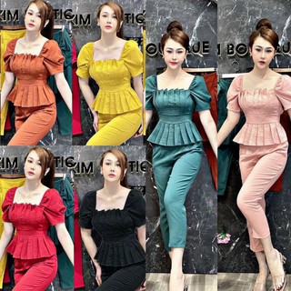 55-90kg bigsize set peplum xếp ly 6 màu