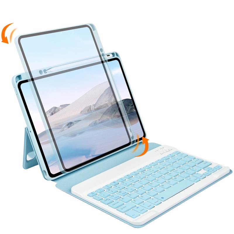 Xumu Split Magnetic Wireless Bluetooth Keyboard Protection Case for iPad Pro 11 7th 8th 9th Generation 10.2 Air 3 10.5 Air 4th 5th gen 10.9 inch Detachable Swivel Holder PU Leather Hard PC Back Cover With Pen Slot