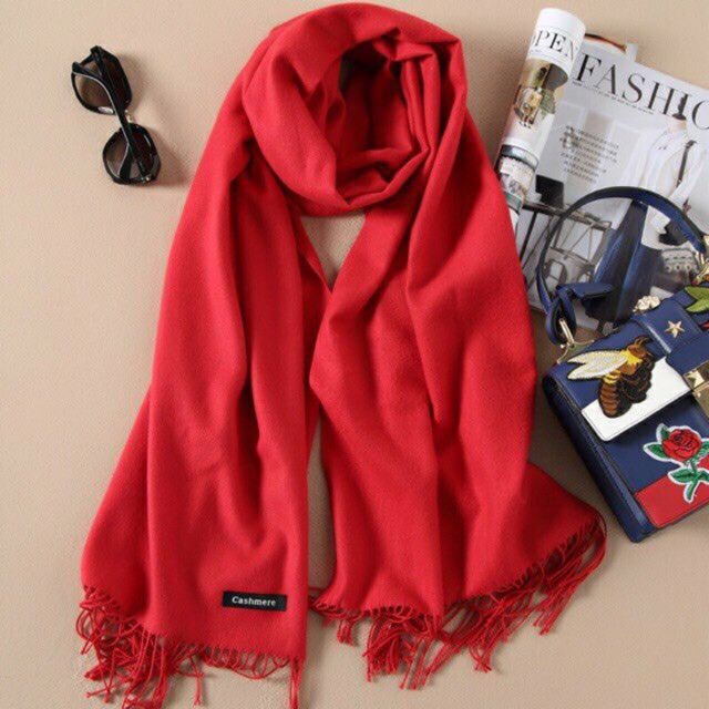 Khăn Choàng Cổ Cashmere Chất Len Mỏng Dệt Mịn
