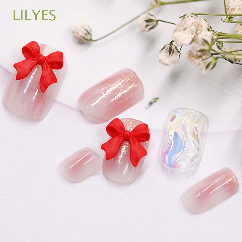 [Hàng mới về] Bộ 10 nơ 3D trong suốt nhiều màu sắc trang trí móng tay nghệ thuật đẹp mắt DIY