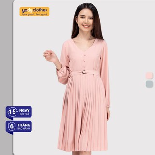 Váy đầm Yody cổ tim dập ly sang trọng đẳng cấp VDN3424