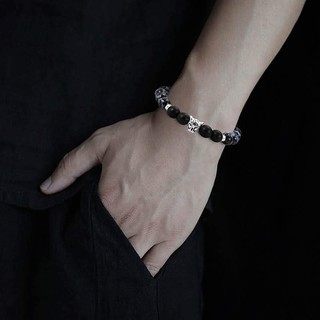 Vòng tay đá mix charm bạc
