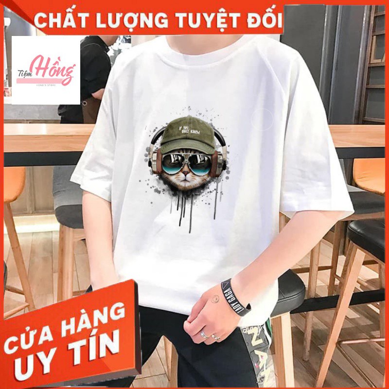 (HÀNG CHUẨN) Áo Phông in hình đẹp Mèo đeo tai nghe chất nam nữ thoáng mát | BigBuy360 - bigbuy360.vn