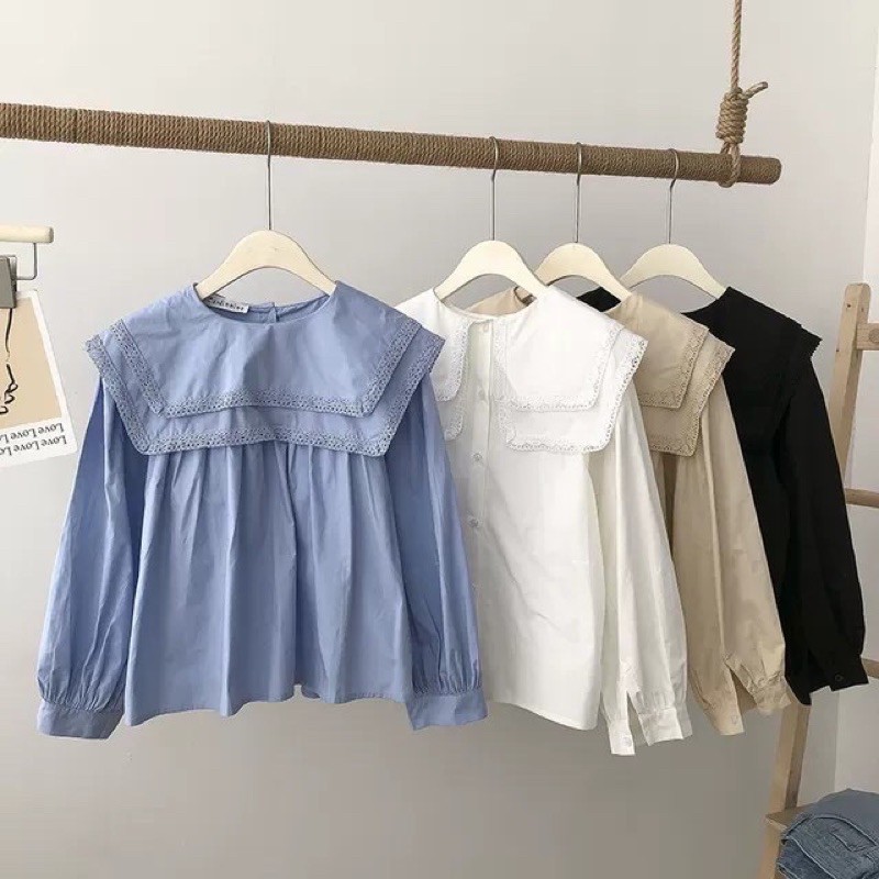 ÁO SƠ MI CỔ THUỶ THỦ VIỀN REN