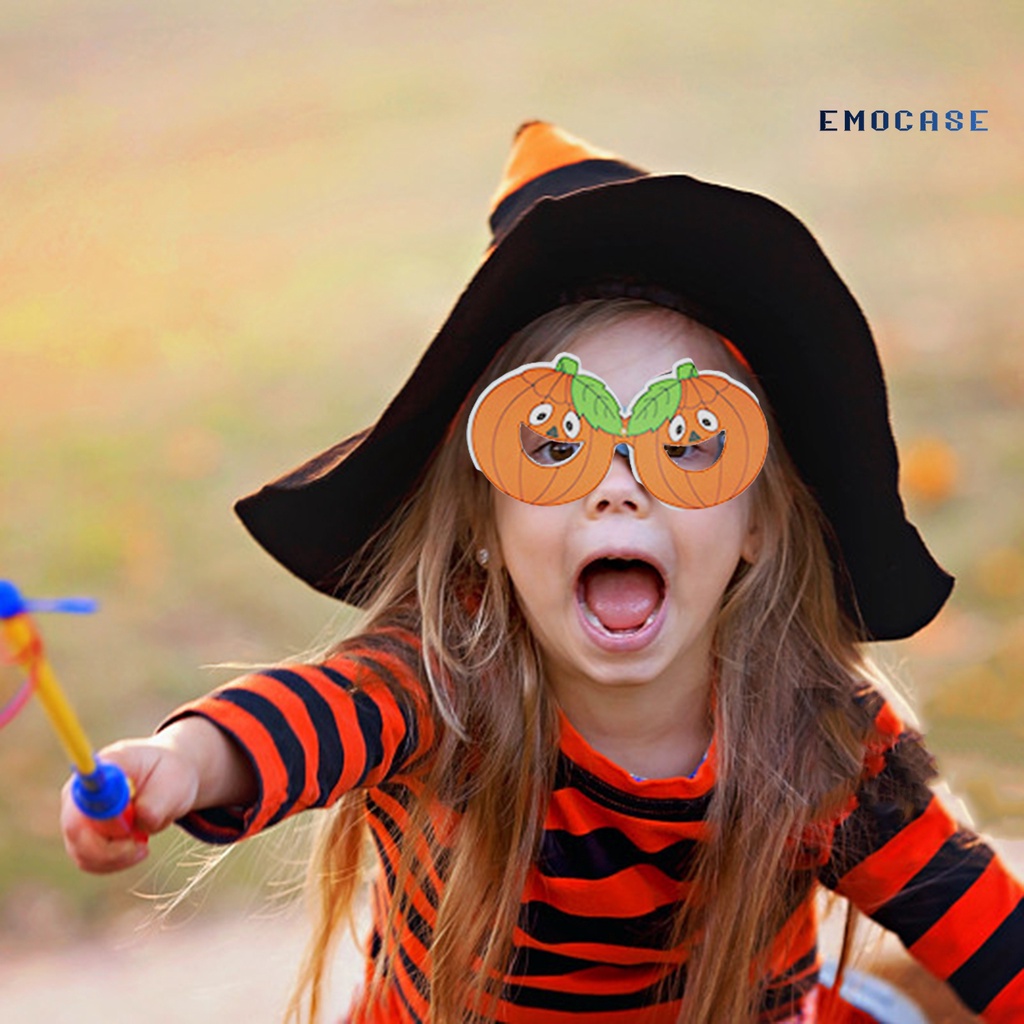 1 Cặp Mắt Kính Dây Thun Phối Ren Hình Bí Ngô Halloween Dễ Thương Cho Bé