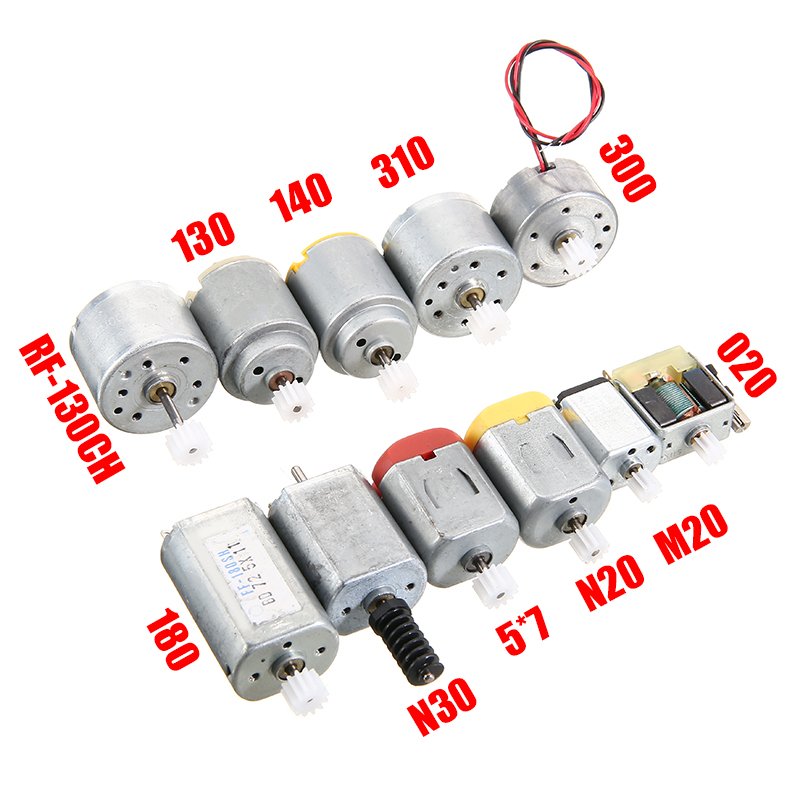 Set 12 Mô Tơ Bánh Răng Mini Dc 3v 6v 130 Micro Dc Chuyên Dụng Cho Đồ Chơi Mô Hình Xe Hơi