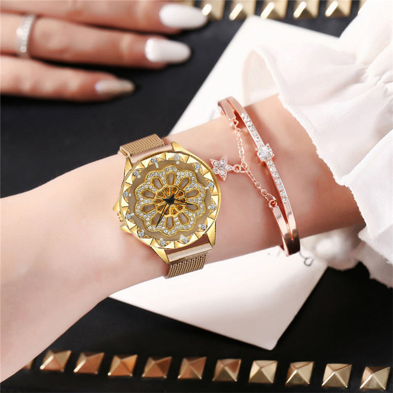 ZOLFA Fashion Magnet Buckle Womens Bracelet Watches Luxury Rose Gold Ladies Quartz Wristwatch Analog Clocks Exquisite Wrist Accessories Set Đồng hồ nữ