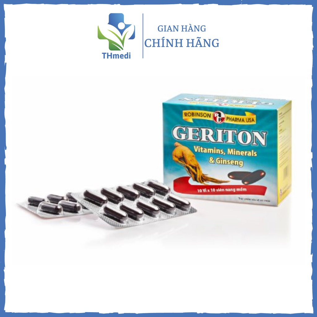 GERITON (100 viên) - Viên uống bổ sung bổ sung vitanim, khoáng chất, bồi bổ cơ thể, tăng sức đề khán