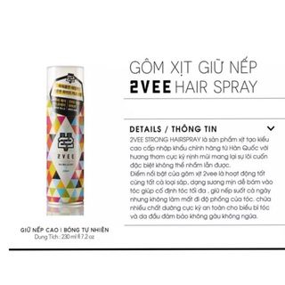 Gôm xịt tóc 2VEE cao cấp dung tích 230ml