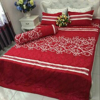 Bộ chăn trần +ga chun kèm 2 vỏ gối (tặng gối ôm)