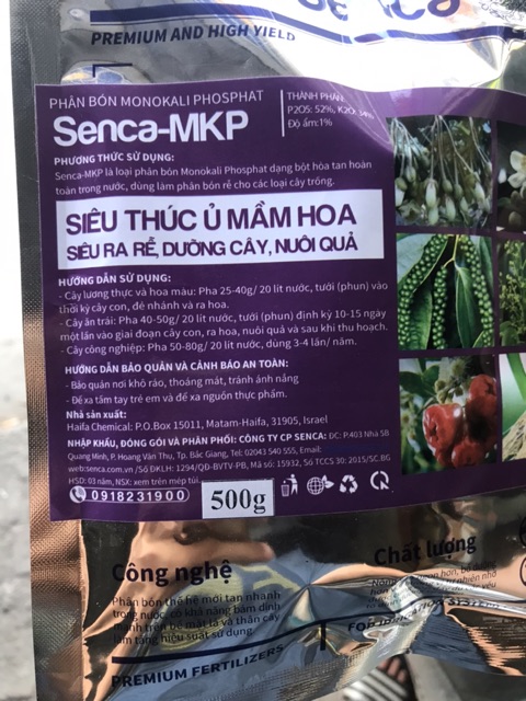 Phân bón lá siêu thúc ra hoa MKP (gói500g nhập khẩu Israel)