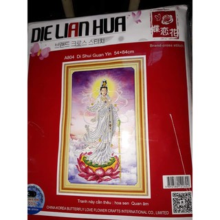 Tranh thêu phật quan âm a804 chưa thêu 3d