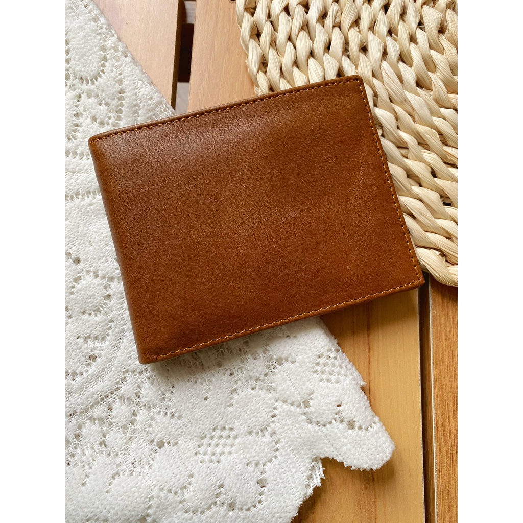 Ví nam da bò sáp 100% thiết kế nhiều ngăn bỏ vừa giấy tờ xe, cavet loại cũ