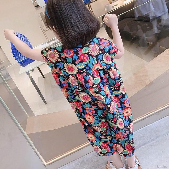 Áo liền quần dáng rộng phong cách Hàn Quốc thời trang năng động mùa hè cho bé gái