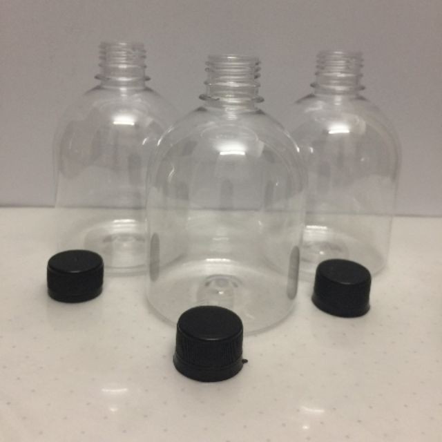 CHAI NHỰA TRONG SUỐT/ Trắng/ NÂU/ Xanh 500ML  - Bình CHIẾT MỸ PHẨM NẮP VÒI NHẤN / nắp Bật Đen, Nắp Nhôm