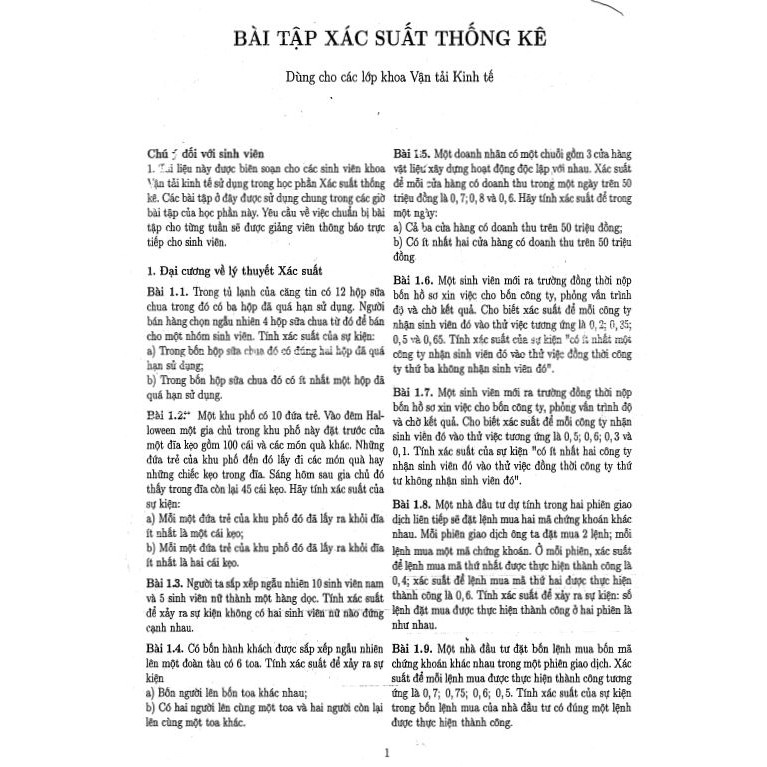 Xác Suất Thống Kê