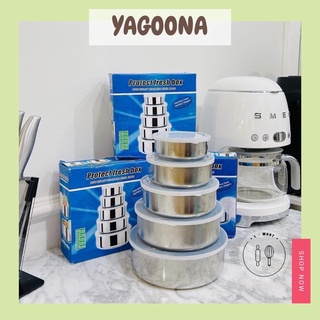Set thố inox YAGOONA đựng thực phẩm có nắp YGN18