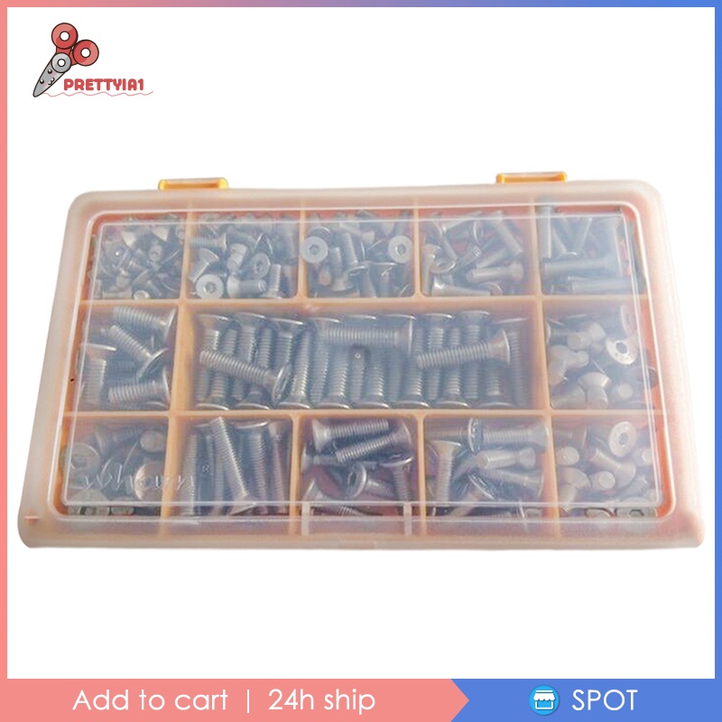 Hộp 260 Ốc Vít Bằng Thép Không Gỉ M4 M5 M6 Đa Năng Tiện Dụng