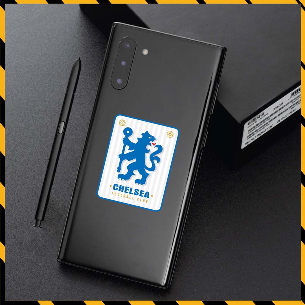 Sticker Bóng Đá CLB Chelsea Dán Tem Xe, Dán Nón, Điện Thoại, Laptop - Logo Chelsea Chất Liệu Chống Thấm Nước, Bền Màu