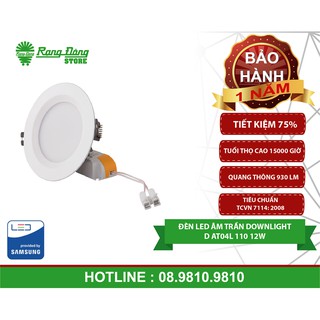 Đèn led âm trần downlight rạng đông d at04l 110 12w