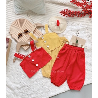 Xả Set đũi lạnh 2s dải cúc bé gái