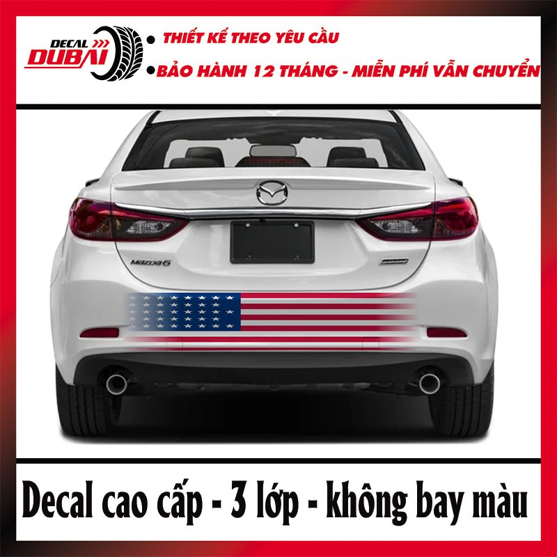 Tem Dán Cốp Sau Mazda 6 kiểu cờ Mỹ