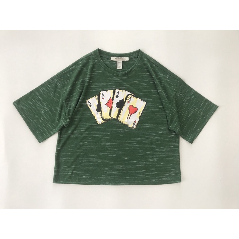Áo thun cánh dơi form croptop in lá bài long vnxk