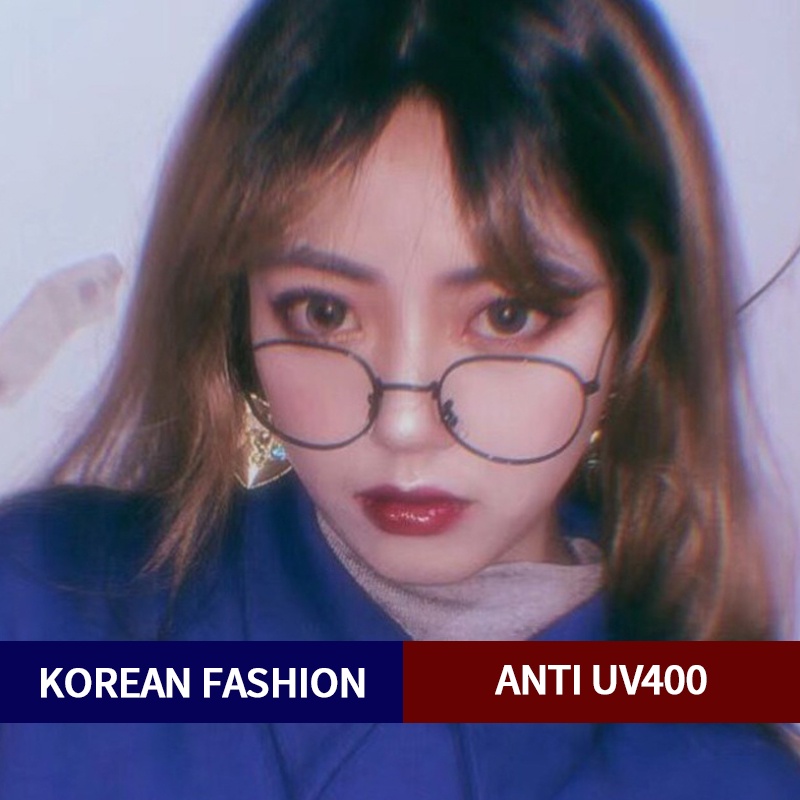 Kính mát gọng kim loại chống bức xạ phong cách Hàn Quốc cổ điển thời trang sành điệu cho nam và nữ