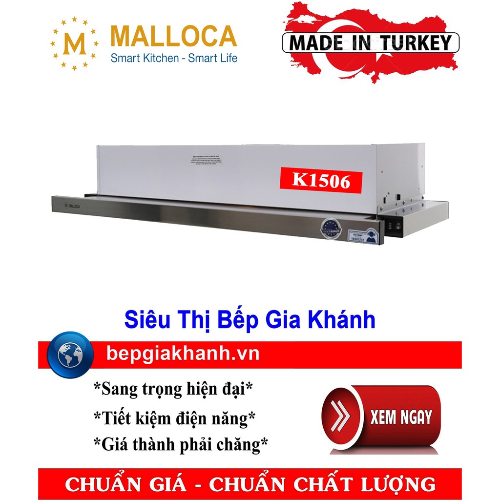 Máy hút mùi lắp âm tủ 60cm Malloca K1506 nhập khẩu Thổ Nhĩ Kỳ
