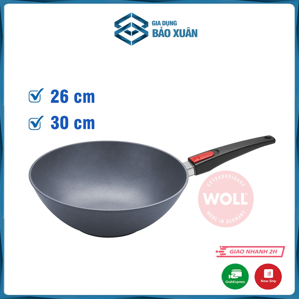 Chảo sâu lòng WOLL Diamond lite wok and stir fry pans size 26/30cm - Nhập Đức