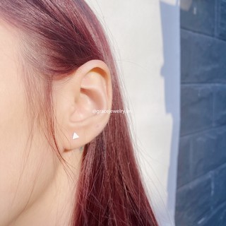 Khuyên tai bạc Grace - Tam giác nụ - Triangle Stud (chiếc)