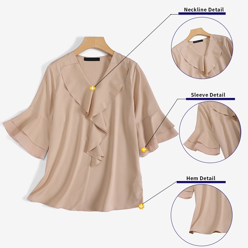 Zanzea Áo Nữ Tay Lửng Cổ Chữ V Thời Trang Quyến Rũ