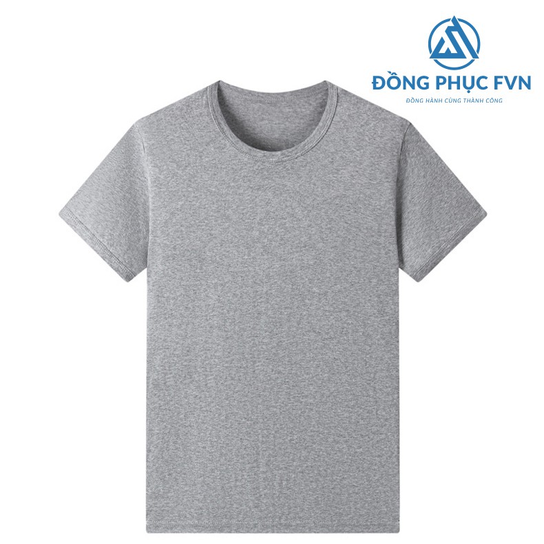(MUA 2 TẶNG 1) Áo thun nam cổ tròn màu Ghi  vải Cotton co giãn ,dày dặn, form Xlim Fit .