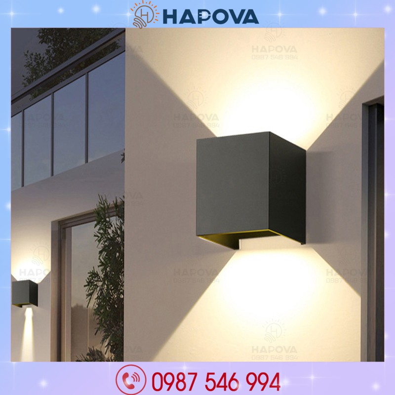 Đèn gắn tường, đèn hắt 2 đầu ngoài trời chống nước HAPOVA GHIVIS 5001