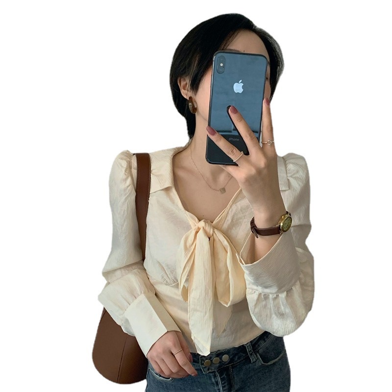 Áo sơ mi kiểu Nữ nơ cổ tiểu thư bánh bèo nữ bigsize form rộng đẹp công sở tay dài K3T3