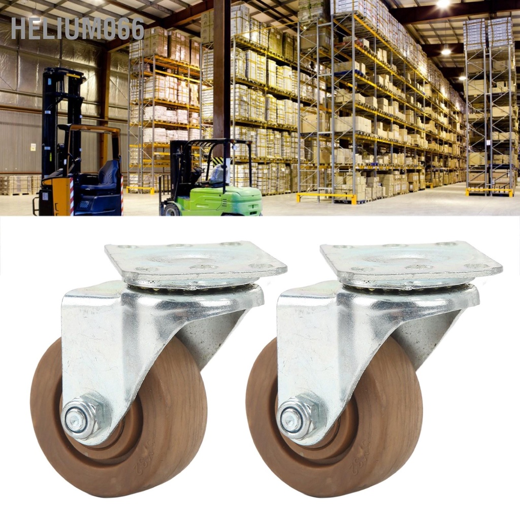 Helium066 2 cái Xe đẩy Caster Nylon chịu nhiệt Chống mài mòn Bánh xe xoay linh hoạt 75mm
