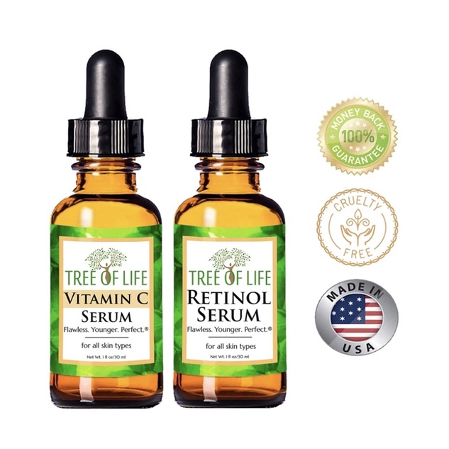 Serum dưỡng da Vitamin C/Retinol/Hyaluronic Tree of Life 30ml/60ml USA