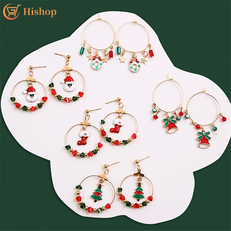 Bông tai hình ông già nô-en/người tuyết dễ thương