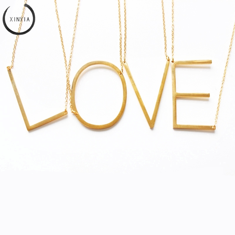 Dây Chuyền Mạ Vàng 18k Mặt Chữ Cái Tiếng Anh 100%