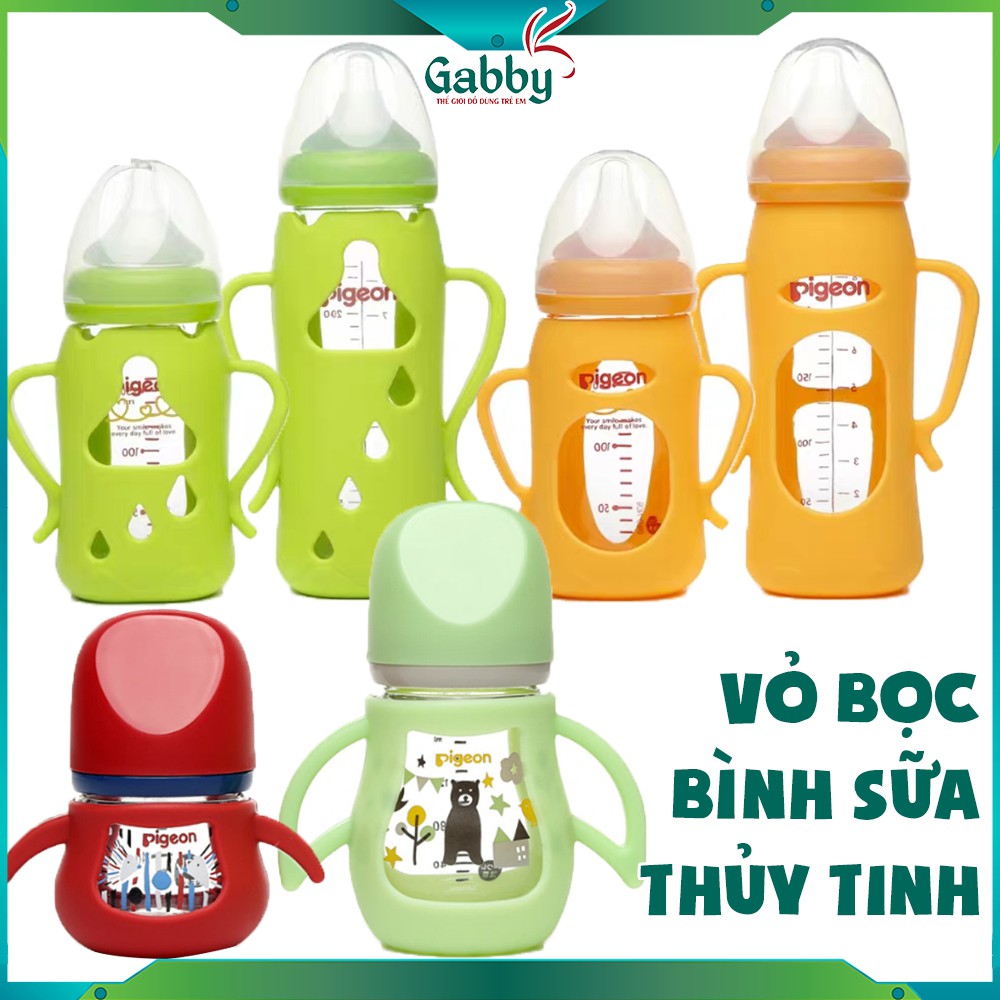 VỎ BỌC SILICON BÌNH SỮA PEGEON CỔ RỘNG 160ML - 240ML