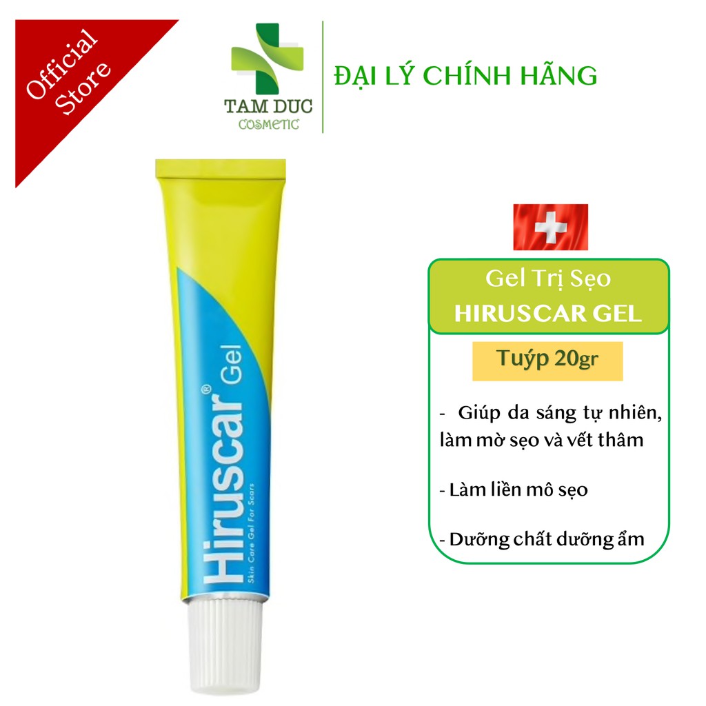 HIRUSCAR GEL [Tuýp 20g] - Gel cải thiện sẹo vừa, sẹo lõm, sẹo thâm [hirusca]