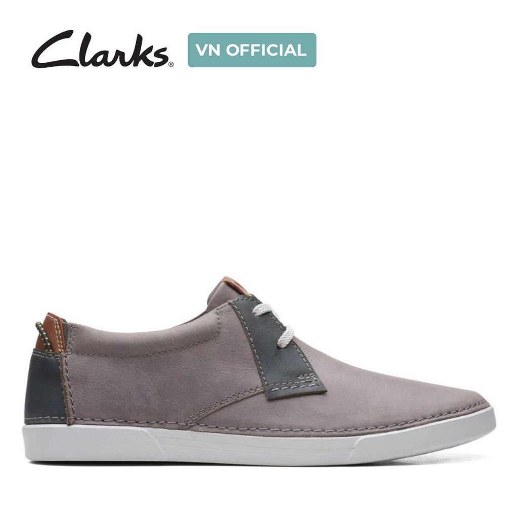 Giày Tây Da Nam Clarks Gereld Low màu Xám