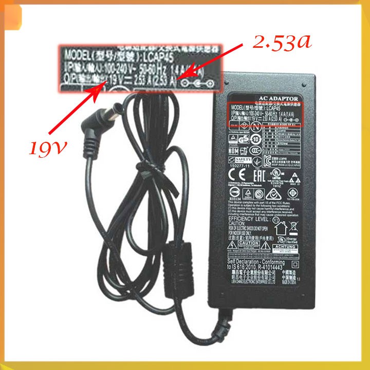 Bán bộ đổi nguồn 19v 2.53a cho màn hình LG E2242T